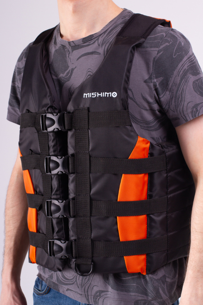 Жилет спасательный MISHIMO PRO Премиум качества Черно-оранжевый в Черкесске