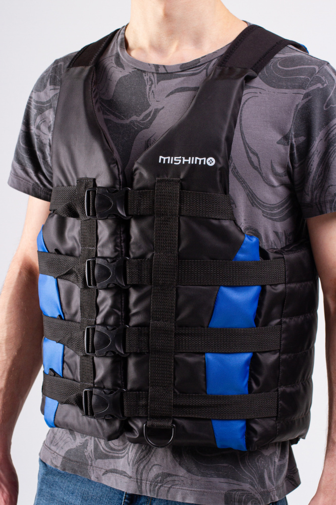 Жилет спасательный MISHIMO PRO Премиум качества Черно-синий в Черкесске