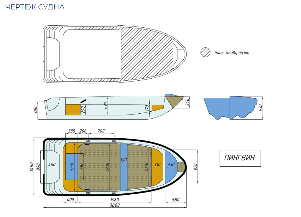 Стеклопластиковая лодка Пингвин (тримаран) в Черкесске