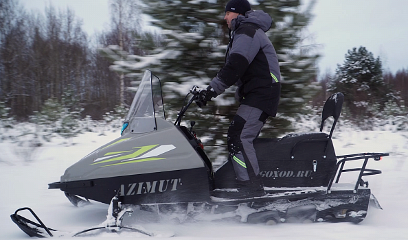 Миниснегоход Бурлак Азимут 24 л.с. , эл.запуск, реверс, тормоз гидравл, капот серый в Черкесске