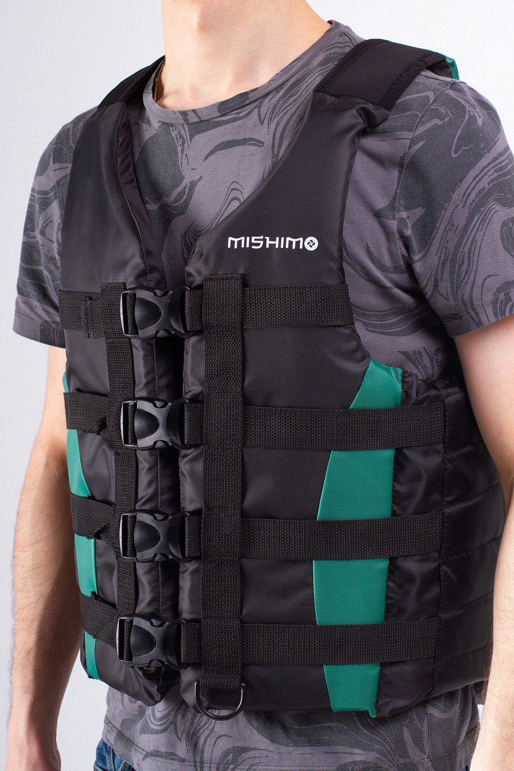Жилет спасательный MISHIMO PRO Премиум качества Черно-зеленый в Черкесске