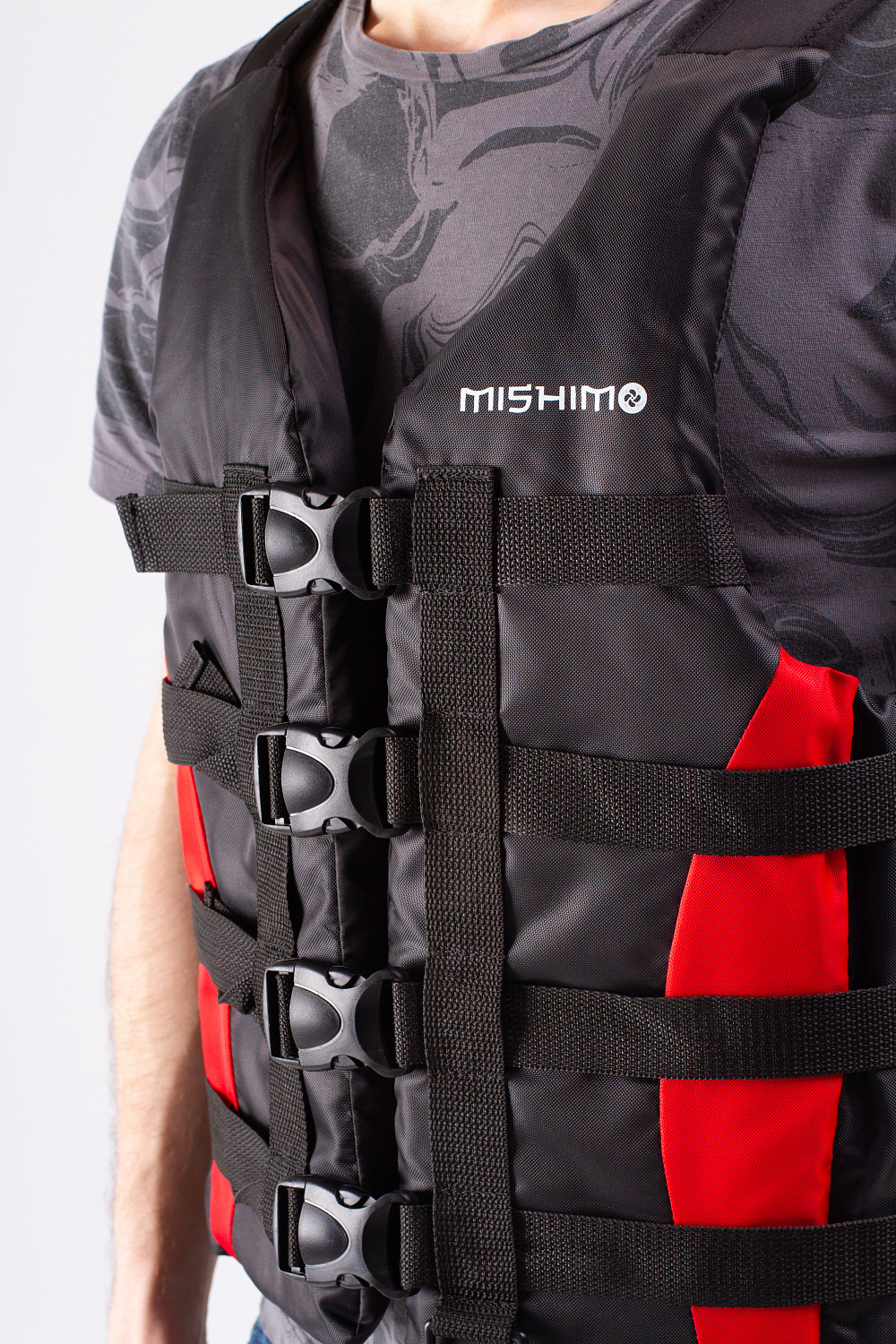 Жилет спасательный MISHIMO PRO Премиум качества Черно-красный в Черкесске